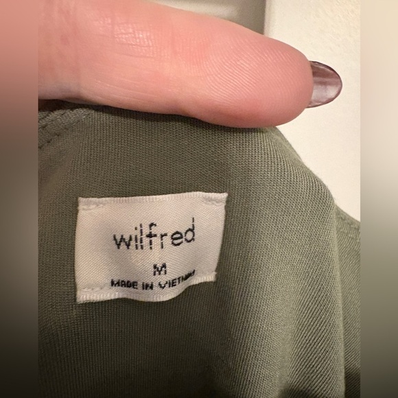 Aritzia Wilfred Olive Green Saturn Midi Dress size M - Picture 6 of 6